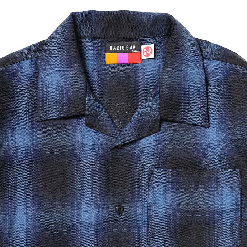 RADIO EVA A083 EVA-01 BANDANNA FLANNEL CHECK SHIRTS/RED×BLACK
