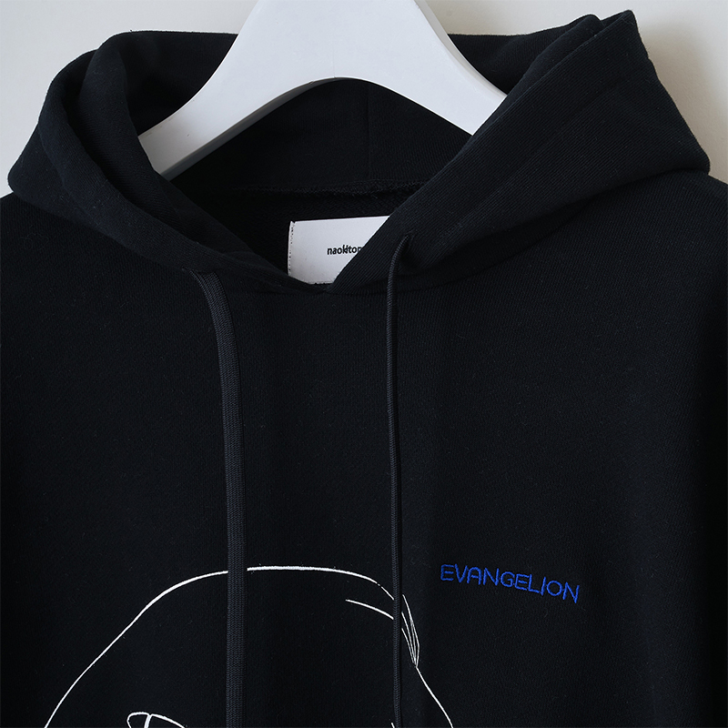 【RADIO EVA"THE 30"】C015 REI Print Hoodie by naokitomizuka/BLACK