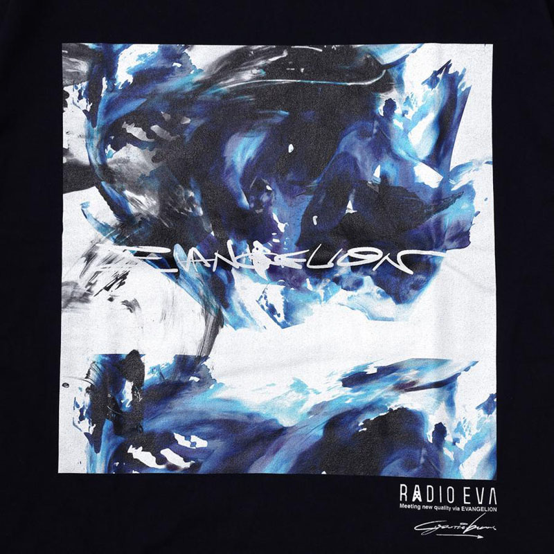 RADIO EVA A067 EVANGELION Painting T-Shirt by Cigarette-burns/NAVY(Mark.06) NAVY M