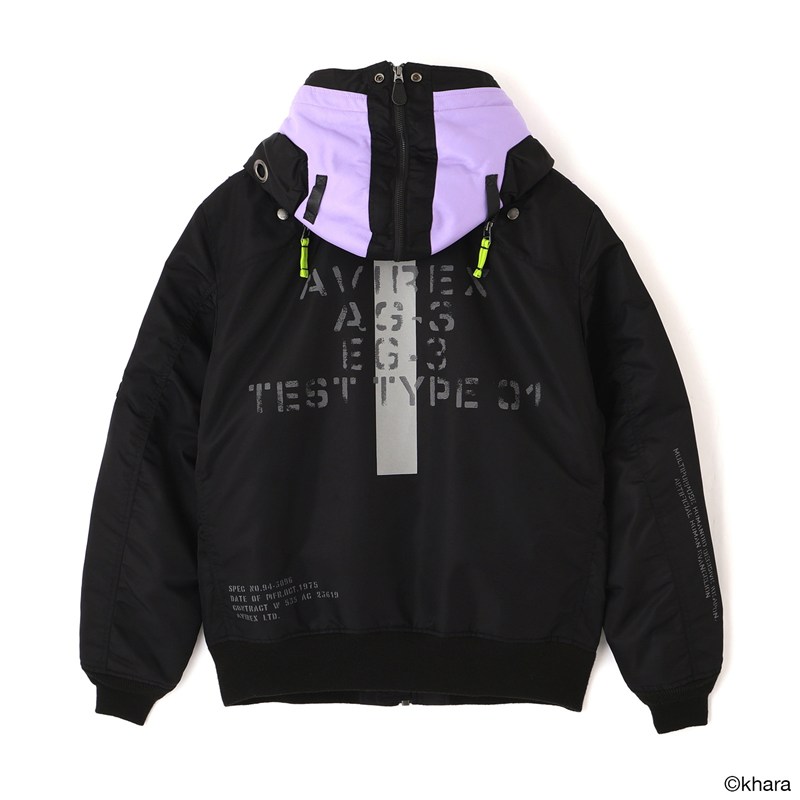 【RADIO EVA"THE 30"】C084 EVANGELION MA-1 REMODEL by AVIREX/BLACK(EVA-01) BLACK M