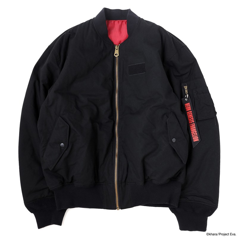 【EVANGELION:95】0119 MA-1 Jacket/BLACK BLACK XL