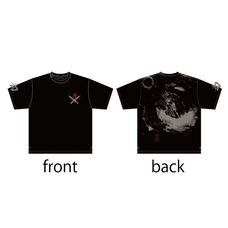 EVA×錦】墨絵風月と初号機Tシャツ/黒(M 黒): ファッション