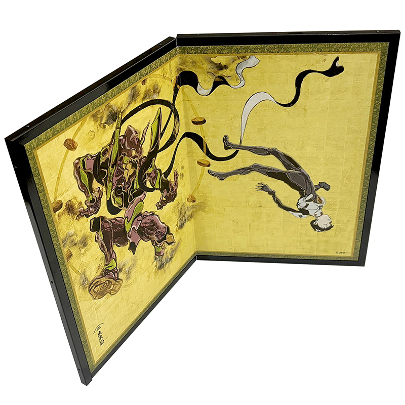 【受注生産品】エヴァ浮世絵屏風「EVANGELION風神雷神図屏風」雷神図:初号機/シンジ(版三)