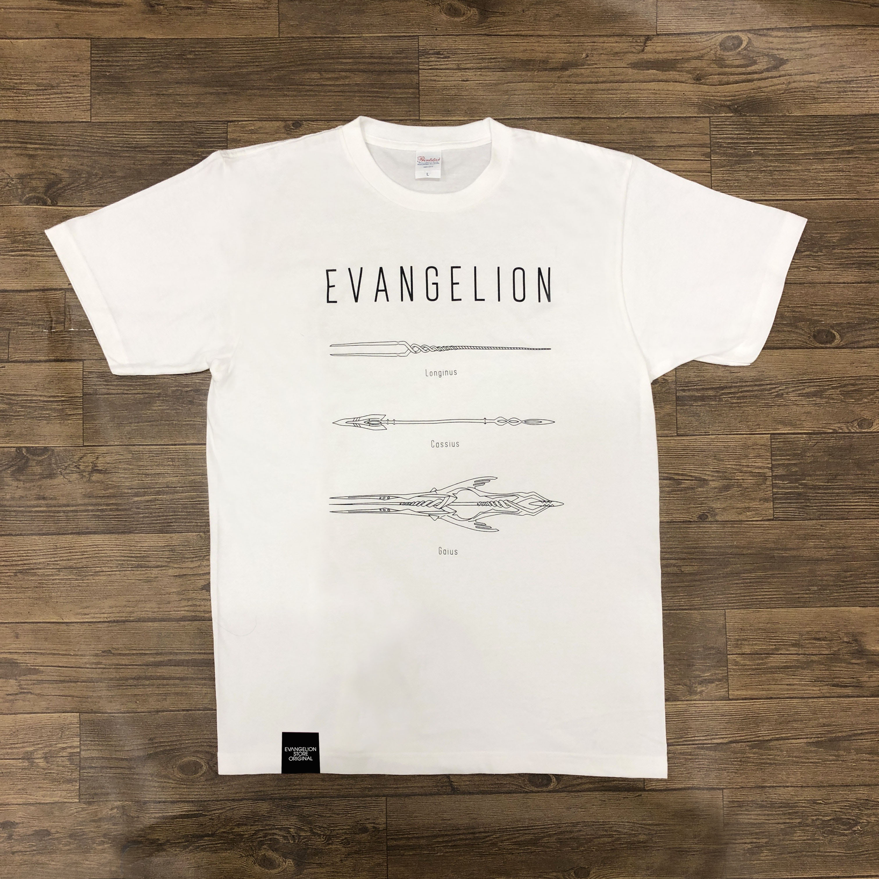 EVA STOREオリジナル Tシャツ/3本の槍/ホワイト/チャコールグレー