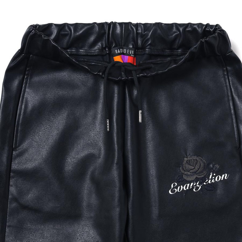 宅急便は割引特典対象！ Flower Embroidery Vegan Leather Pants | www