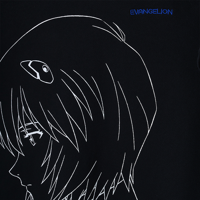 【RADIO EVA"THE 30"】C015 REI Print Hoodie by naokitomizuka/BLACK