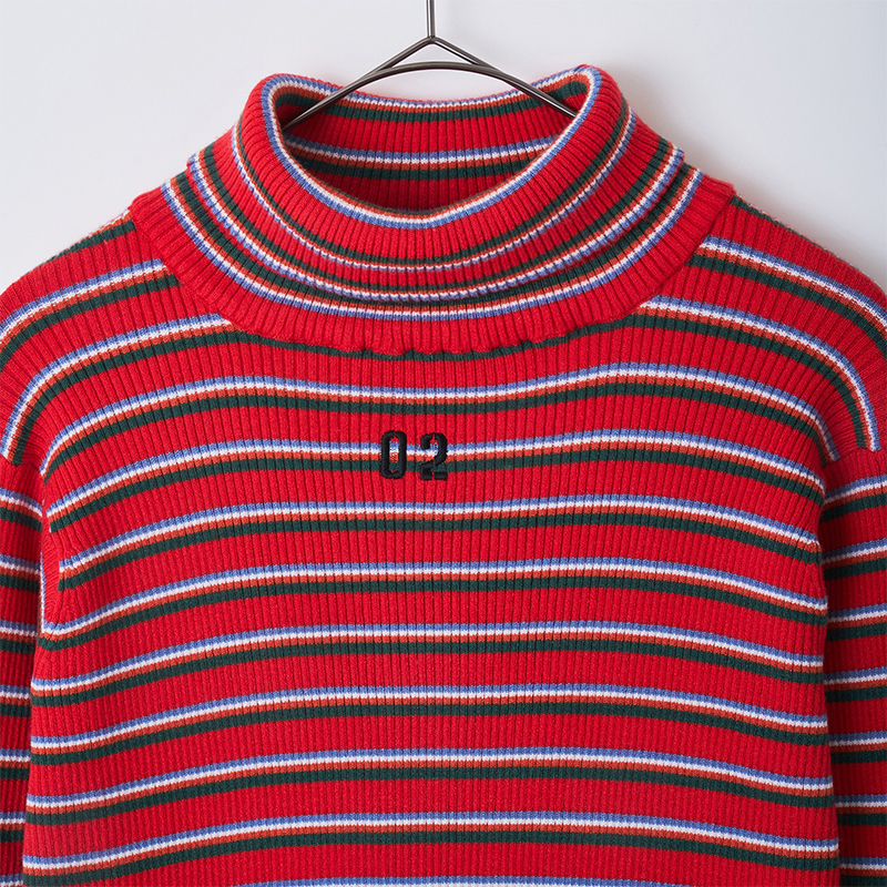 【RADIO EVA"THE 30"】C016 Multi Border EVA Knit by naokitomizuka/RED(02)