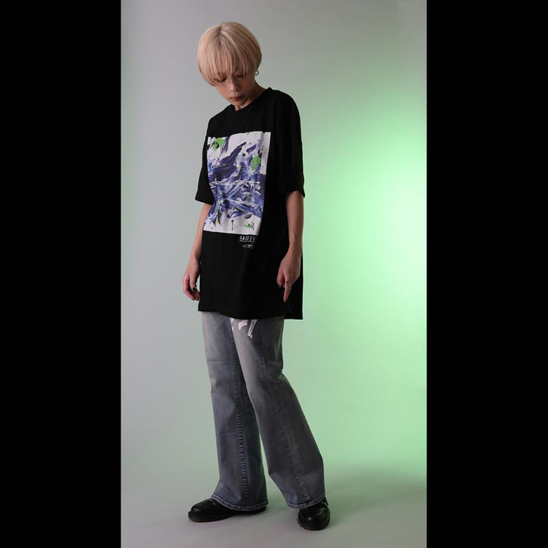 RADIO EVA A067 EVANGELION Painting T-Shirt by Cigarette-burns/BLACK(EVA-01) BLACK M