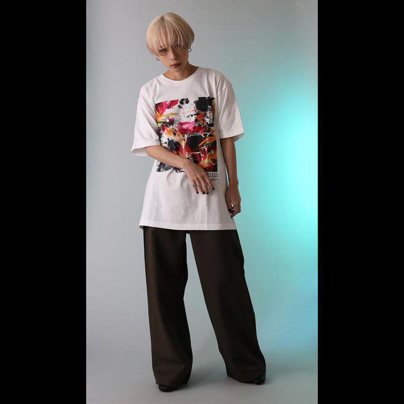 RADIO EVA A067 EVANGELION Painting T-Shirt by Cigarette-burns/WHITE(EVA-02) WHITE M