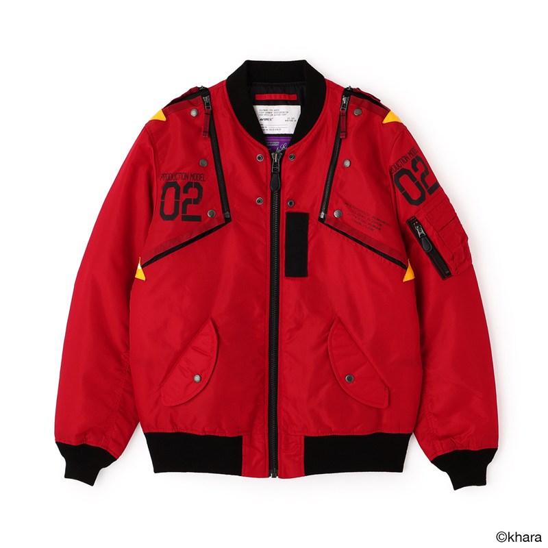 【RADIO EVA"THE 30"】C084 EVANGELION MA-1 REMODEL by AVIREX/RED(EVA-02) RED M