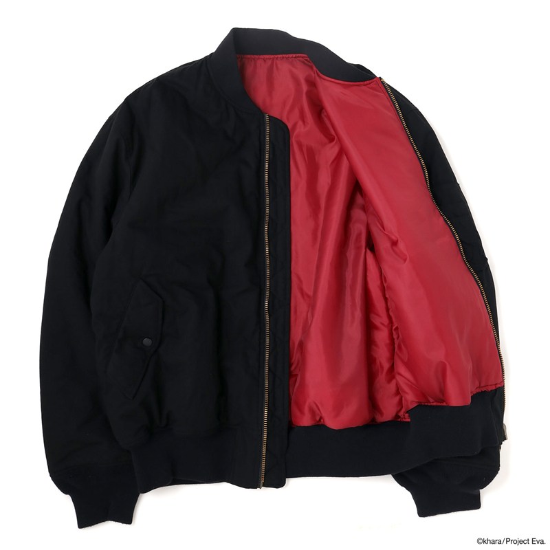 【EVANGELION:95】0119 MA-1 Jacket/BLACK BLACK XL