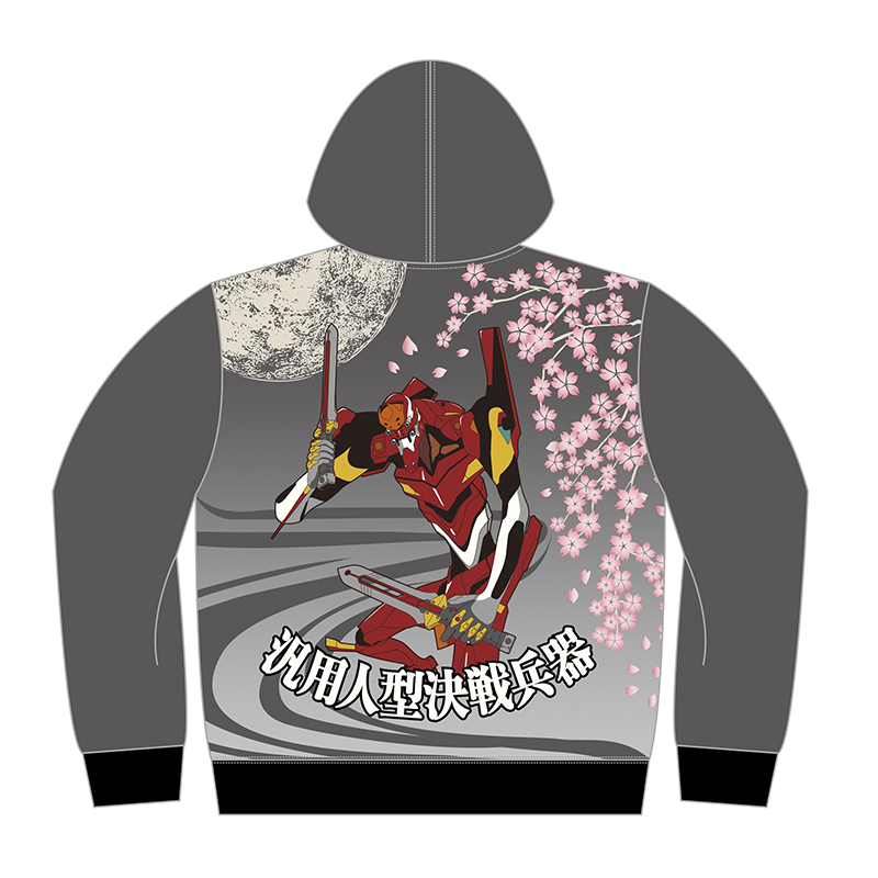 EVAx錦】月下桜2号機刺繍パーカー/グレー [お届け予定：2026年2月