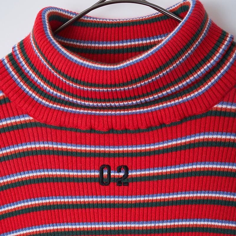 【RADIO EVA"THE 30"】C016 Multi Border EVA Knit by naokitomizuka/RED(02)
