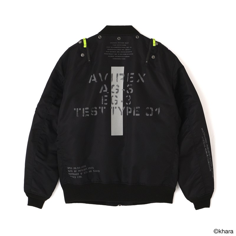 【RADIO EVA"THE 30"】C084 EVANGELION MA-1 REMODEL by AVIREX/BLACK(EVA-01) BLACK M