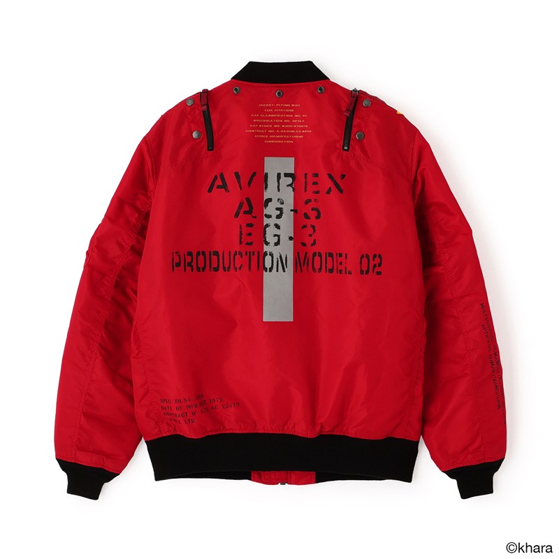 【RADIO EVA"THE 30"】C084 EVANGELION MA-1 REMODEL by AVIREX/RED(EVA-02) RED M