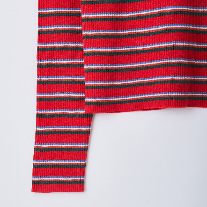 【RADIO EVA"THE 30"】C016 Multi Border EVA Knit by naokitomizuka/RED(02)