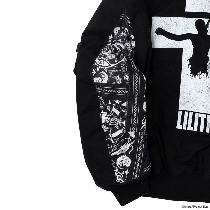 【EVANGELION:95】0119 MA-1 Jacket/BLACK BLACK XL