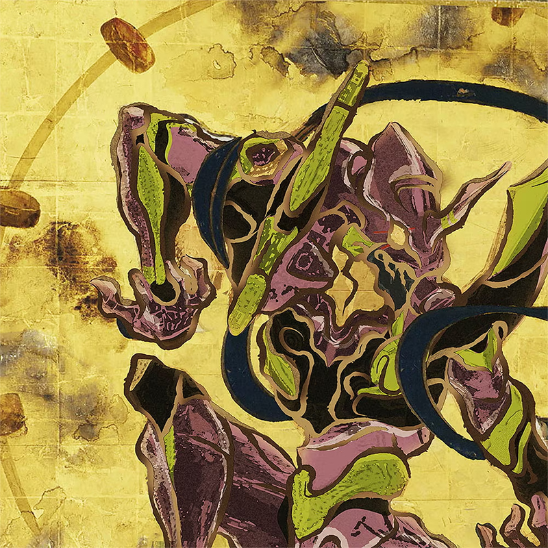 【受注生産品】エヴァ浮世絵屏風「EVANGELION風神雷神図屏風」雷神図:初号機/シンジ(版三)
