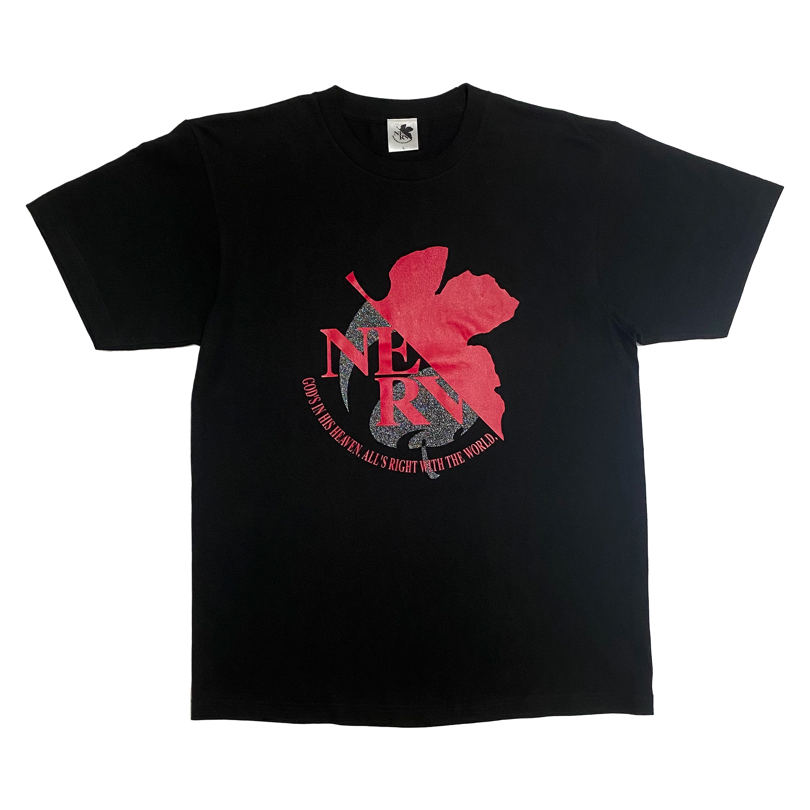 EVA STOREオリジナル NERVホロプリントTシャツ/黒(M　黒): ファッション | EVANGELION STORE オンライン