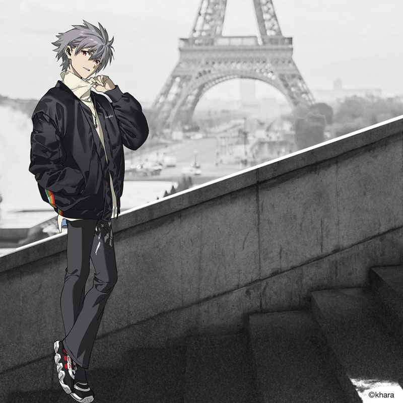 RADIO EVA A028 EVANGELION Hand Stitch Turtleneck Knit/NAVY