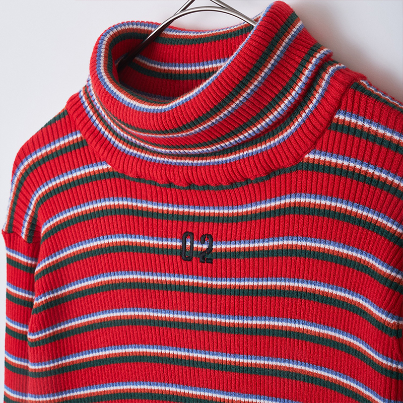 【RADIO EVA"THE 30"】C016 Multi Border EVA Knit by naokitomizuka/RED(02)