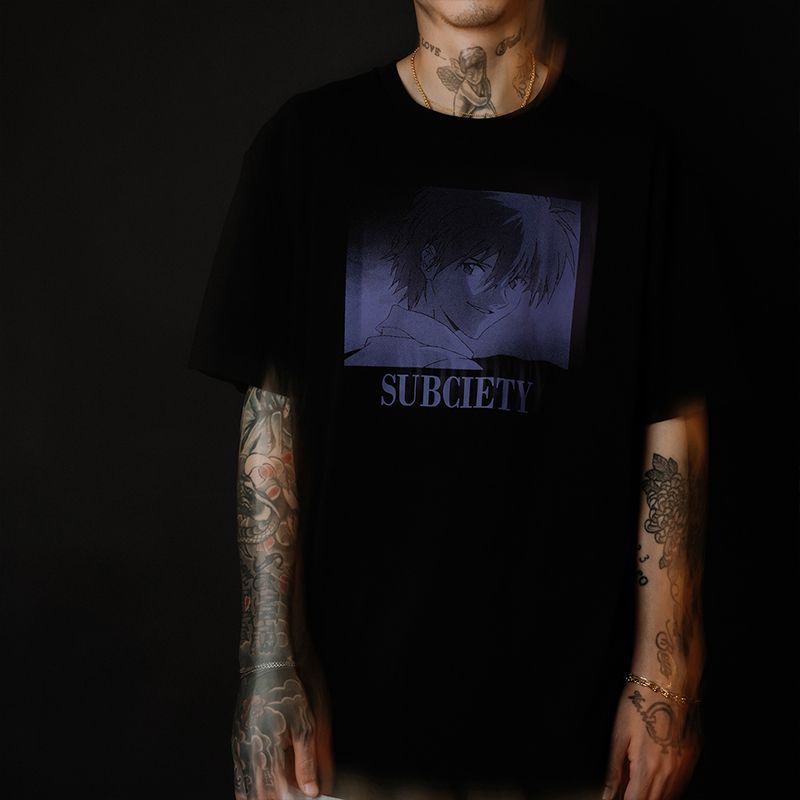 【RADIO EVA"THE 30"】C043 DISC9 (KAWORU)TEE by Subciety/BLACK BLACK S