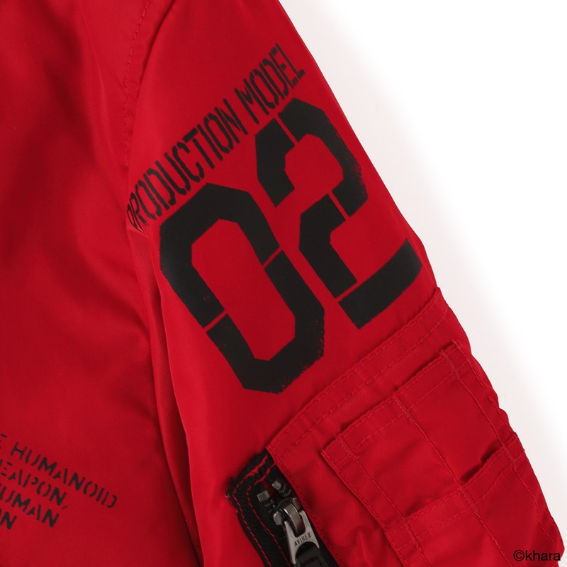 【RADIO EVA"THE 30"】C084 EVANGELION MA-1 REMODEL by AVIREX/RED(EVA-02) RED M