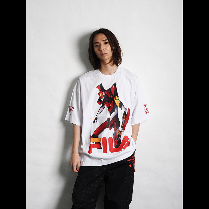 【RADIO EVA"THE 30"】 C007 FILA GRAPHIC T-SHIRT EVANGELION LIMITED /EVA-02(WHITE) EVA-02(WHITE) M