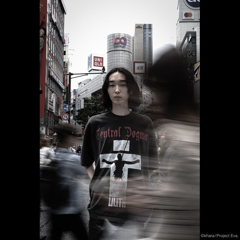 【EVANGELION:95】0106 T-Shirt/BLACK/L BLACK L