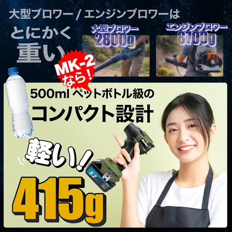 【ワークブランドA.T.FIELD】AERO TOOLS MK-2 超強力ブロワー /2号機(シェード)