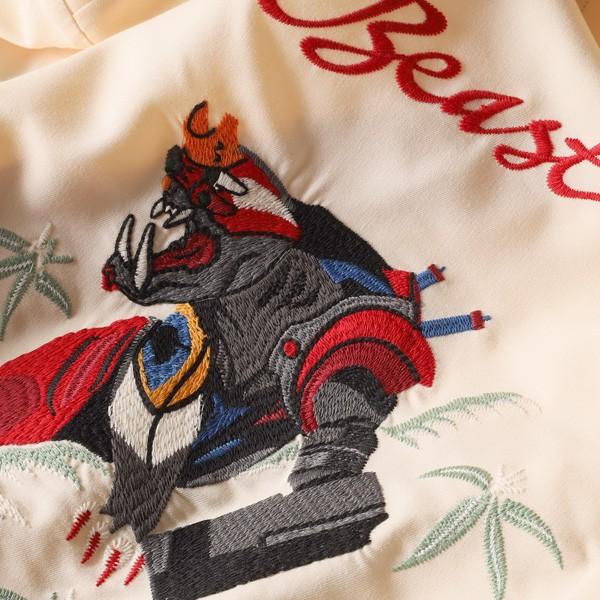 RADIO EVA 708 THE BEAST EMBROIDERY SOUVENIR SHIRT/ベージュ