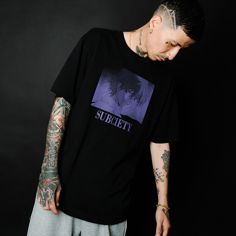 【RADIO EVA"THE 30"】C043 DISC9 (KAWORU)TEE by Subciety/BLACK BLACK S