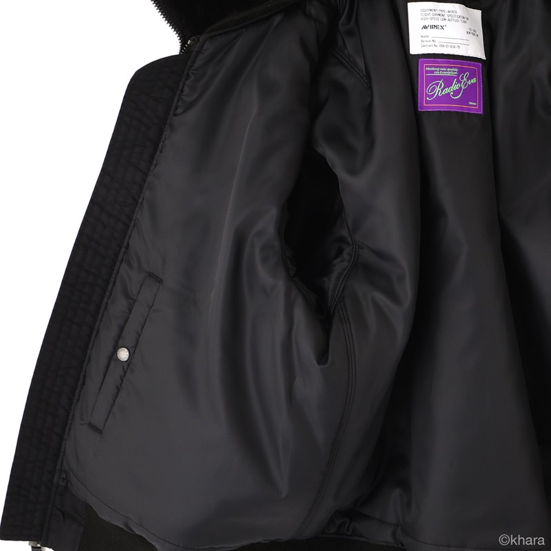 【RADIO EVA"THE 30"】C084 EVANGELION MA-1 REMODEL by AVIREX/BLACK(EVA-01) BLACK M
