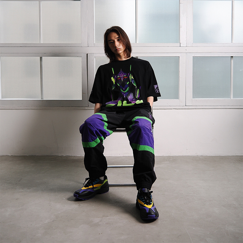 【RADIO EVA"THE 30"】 C006 FILA TRACK PANTS EVANGELION LIMITED /EVA-01(BLACK) EVA-01(BLACK) M