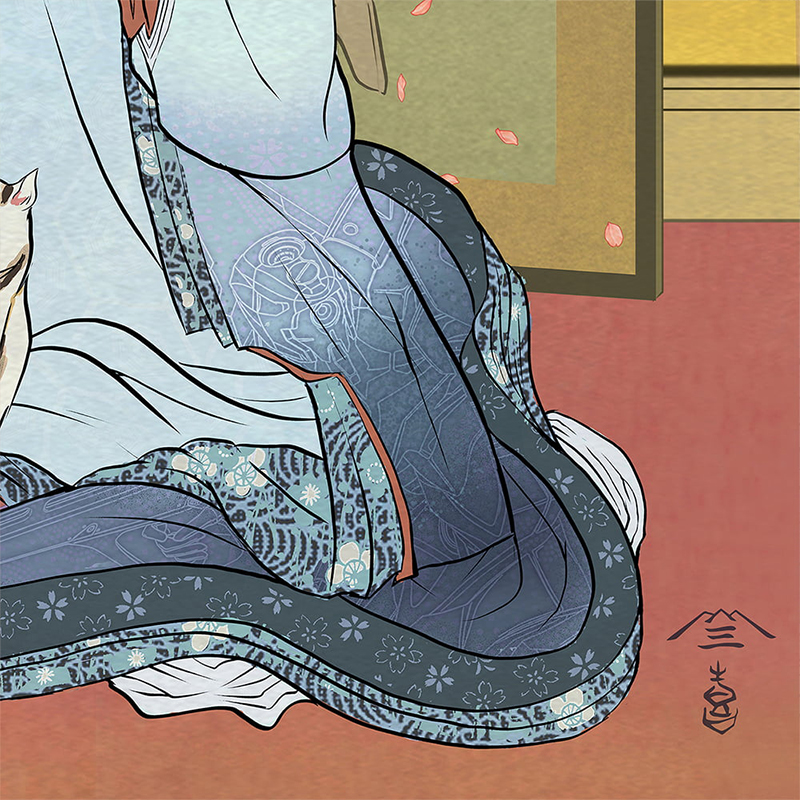 エヴァ浮世絵 箱根八里美人三画揃/レイ/共通マットカラー(版三)