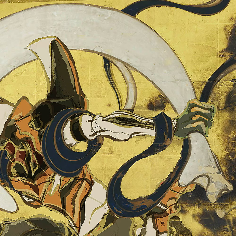 【受注生産品】エヴァ浮世絵屏風「EVANGELION風神雷神図屏風」風神図:零号機/レイ(版三)