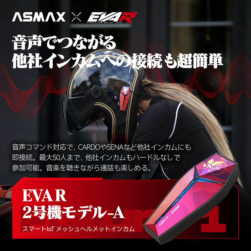 【ASMAX x EVA RACING】Future 1 インカム EVA R 2号機-A レッド(カスタムジャパン)