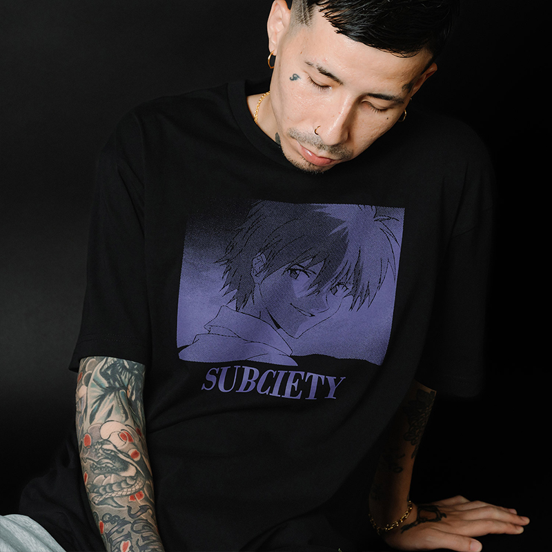 【RADIO EVA"THE 30"】C043 DISC9 (KAWORU)TEE by Subciety/BLACK BLACK S