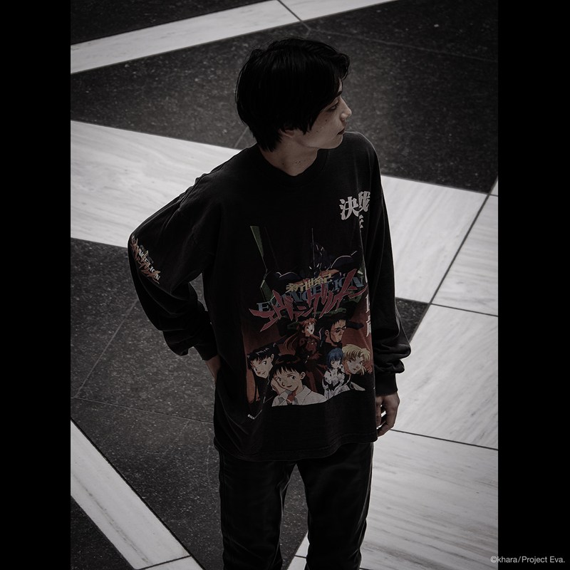 【EVANGELION:95】0112 Cutsew/BLACK BLACK L