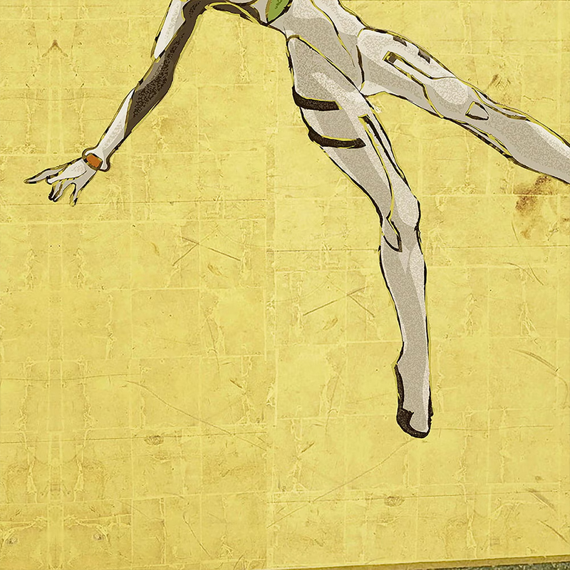 【受注生産品】エヴァ浮世絵屏風「EVANGELION風神雷神図屏風」風神図:零号機/レイ(版三)