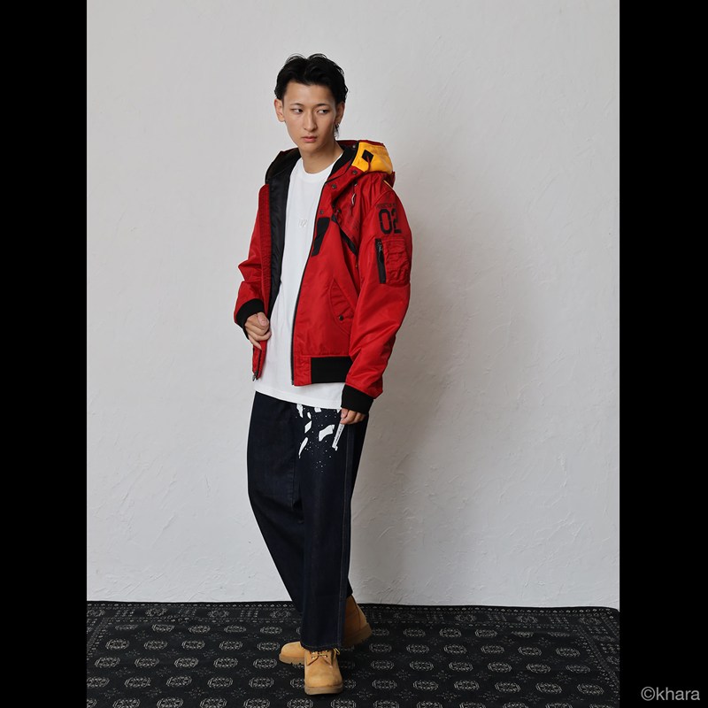【RADIO EVA"THE 30"】C084 EVANGELION MA-1 REMODEL by AVIREX/RED(EVA-02) RED M