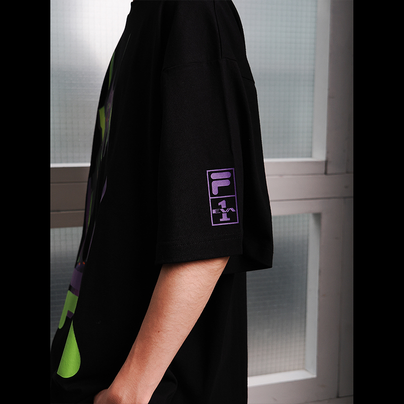 【RADIO EVA"THE 30"】 C007 FILA GRAPHIC T-SHIRT EVANGELION LIMITED /EVA-01(BLACK) EVA-01(BLACK) M