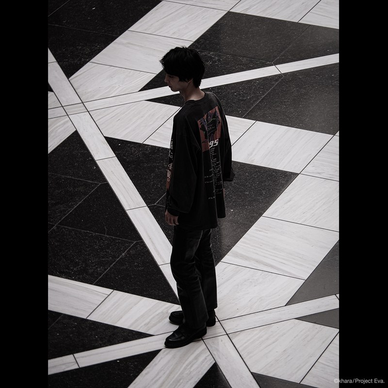 【EVANGELION:95】0112 Cutsew/BLACK BLACK L