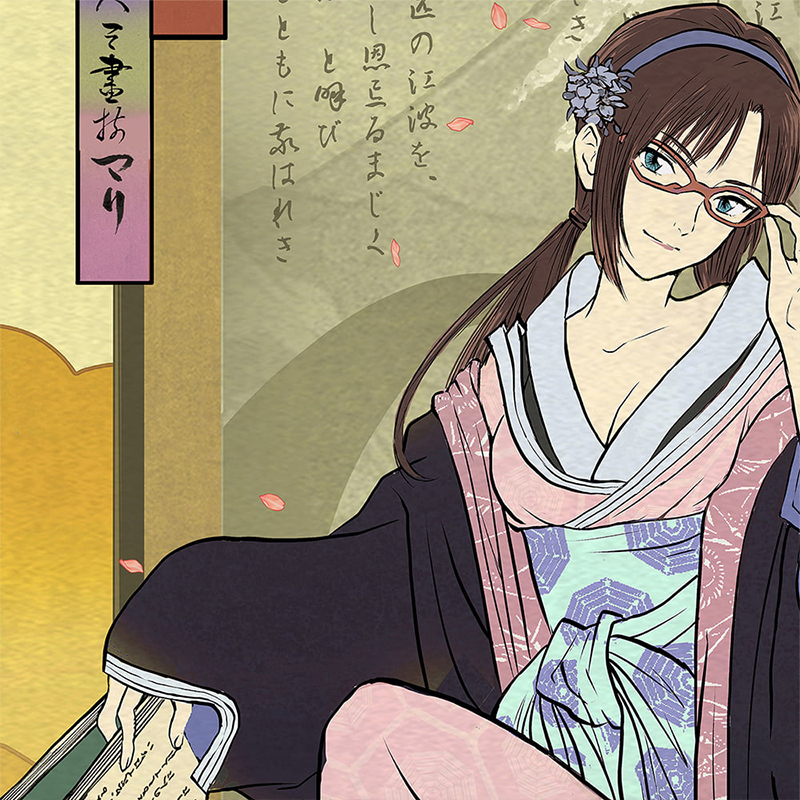 エヴァ浮世絵 箱根八里美人三画揃/レイ・アスカ・マリ3種セット/共通