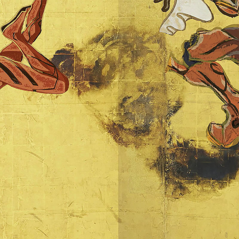 【受注生産品】エヴァ浮世絵屏風「EVANGELION風神雷神図屏風」風神図:2号機/アスカ(版三)