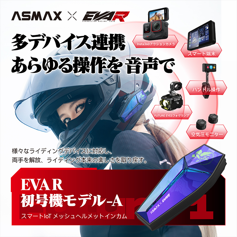 【ASMAX x EVA RACING】Future 1 インカム EVA R 2号機-A レッド(カスタムジャパン)