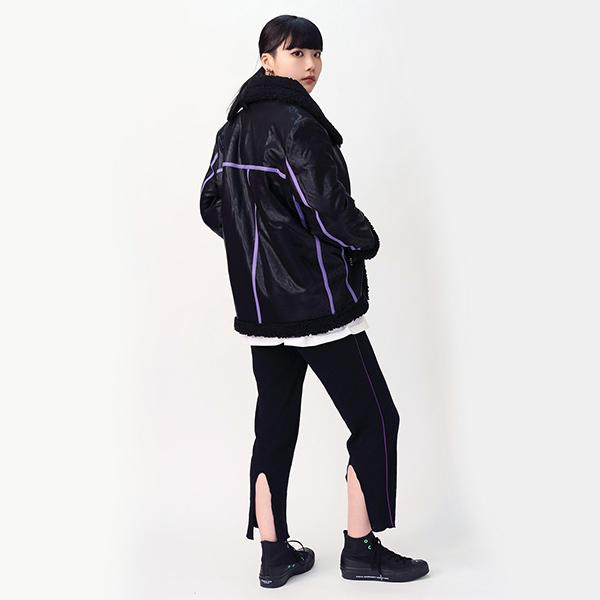 RADIO EVA 865 EVANGELION BOA RIDERS JACKET/BLACK×PURPLE（EVA-01）