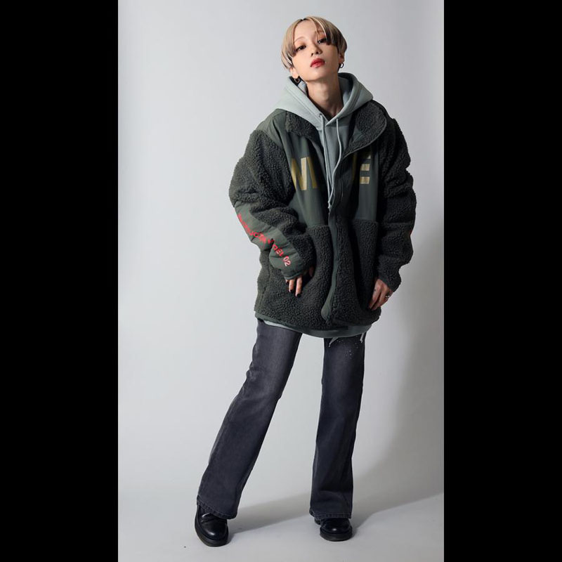RADIO EVA A064 EVANGELION BOA JACKET β/OLIVE(EVA-02)