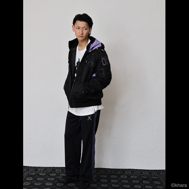 【RADIO EVA"THE 30"】C084 EVANGELION MA-1 REMODEL by AVIREX/BLACK(EVA-01) BLACK M
