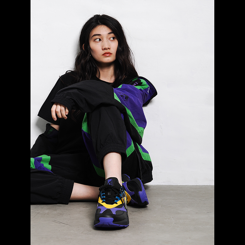 【RADIO EVA"THE 30"】 C006 FILA TRACK PANTS EVANGELION LIMITED /EVA-01(BLACK) EVA-01(BLACK) M
